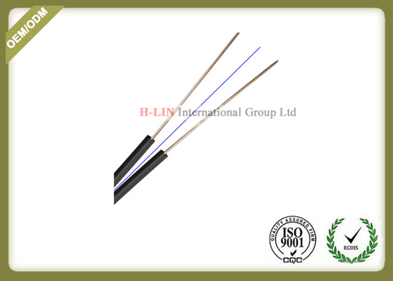 China 1core FRP FTTH Indoor Fiber Optic Drop Cable GJXH with Black or White jacket color supplier